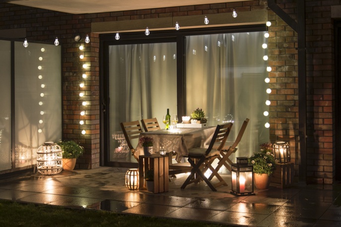 lumieres sur terrasse